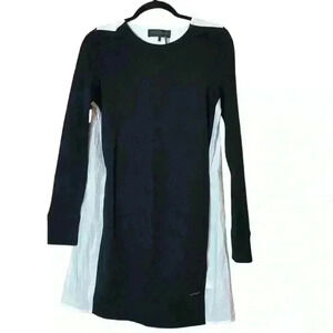 Donna Karan Active Black and White Sweatshirt Front/Dress Shirt Back Dress Small